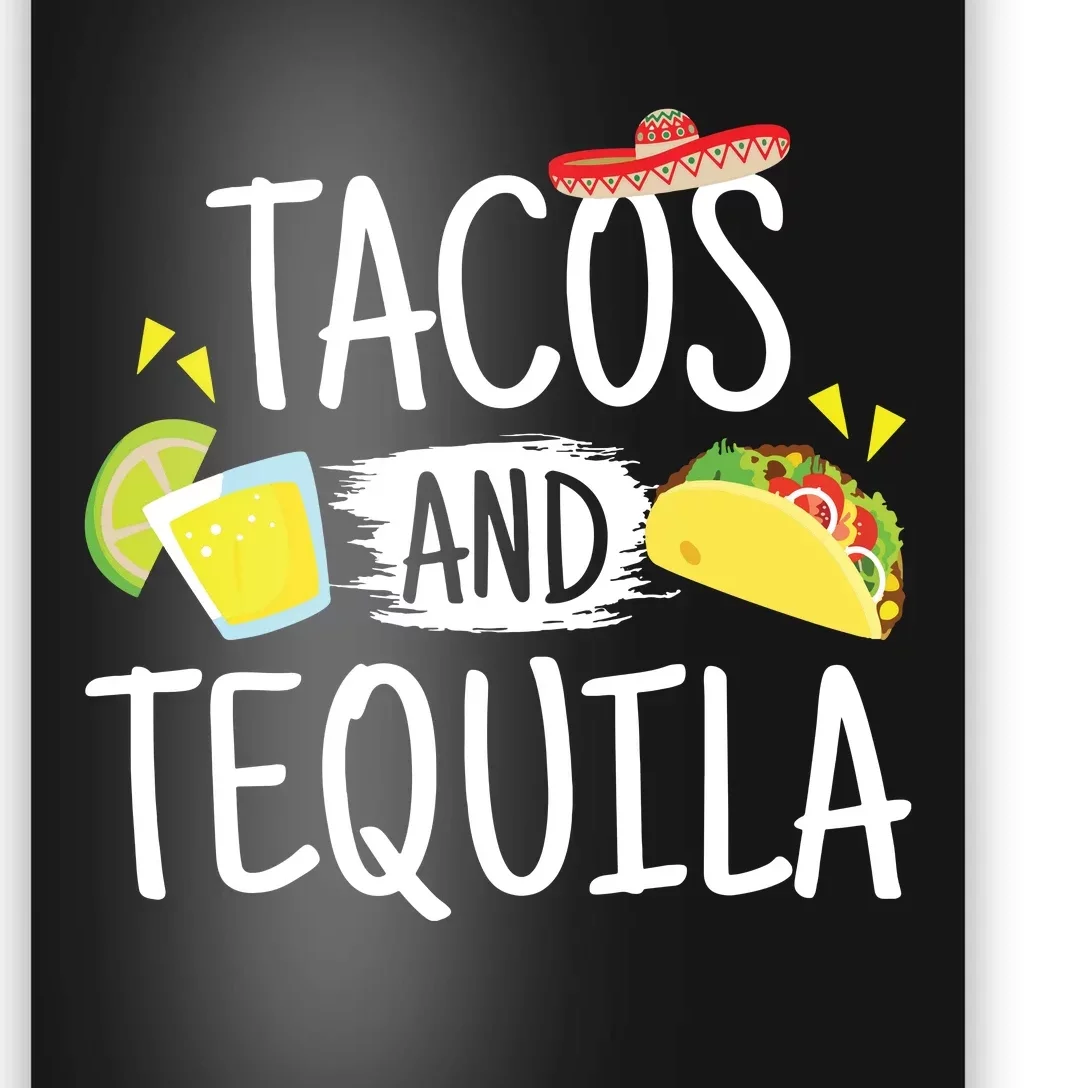 Funny Tacos And Tequila Mexican Sombrero Gift Poster