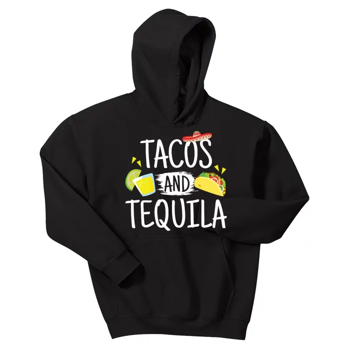 Funny Tacos And Tequila Mexican Sombrero Gift Kids Hoodie