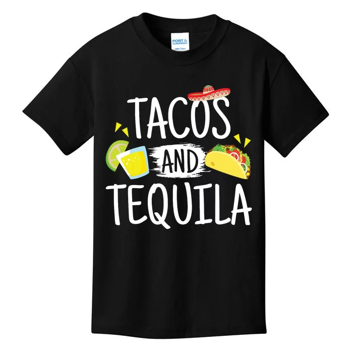 Funny Tacos And Tequila Mexican Sombrero Gift Kids T-Shirt