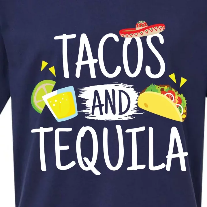 Funny Tacos And Tequila Mexican Sombrero Gift Sueded Cloud Jersey T-Shirt