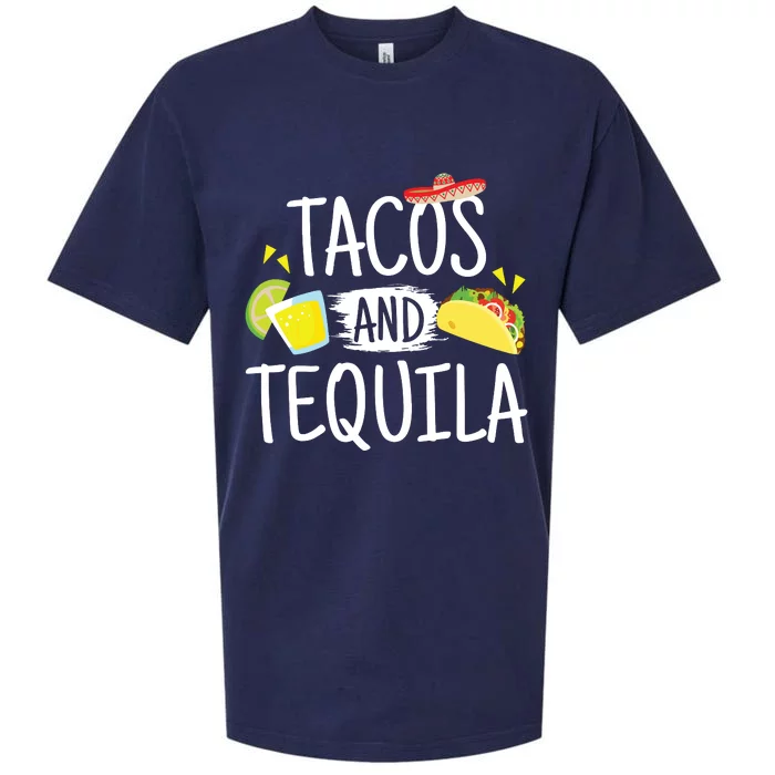 Funny Tacos And Tequila Mexican Sombrero Gift Sueded Cloud Jersey T-Shirt