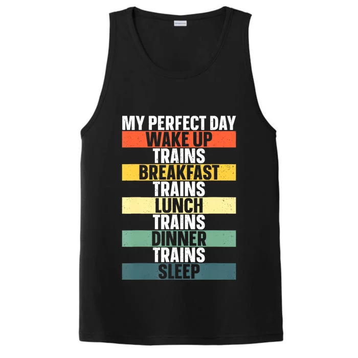 Funny Train Art For Women Railroad Vehicle Train Performance Tank