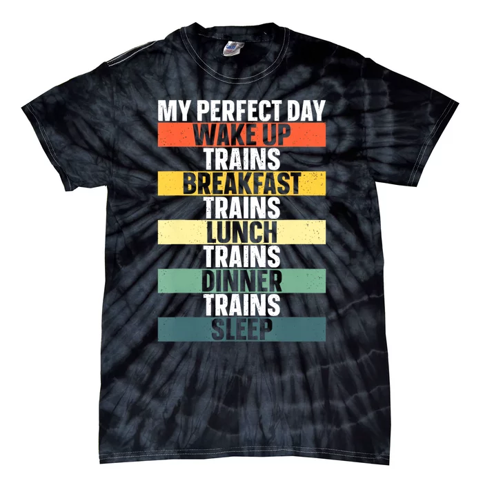 Funny Train Art For Women Railroad Vehicle Train Tie-Dye T-Shirt