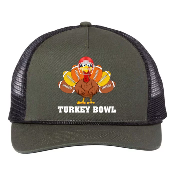 Funny Turkey American Football Bowl Thanksgiving Retro Rope Trucker Hat Cap