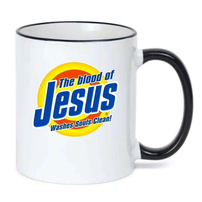 Funny The Blood Of Jesus Washes Souls Clean Detergent Black Color Changing Mug