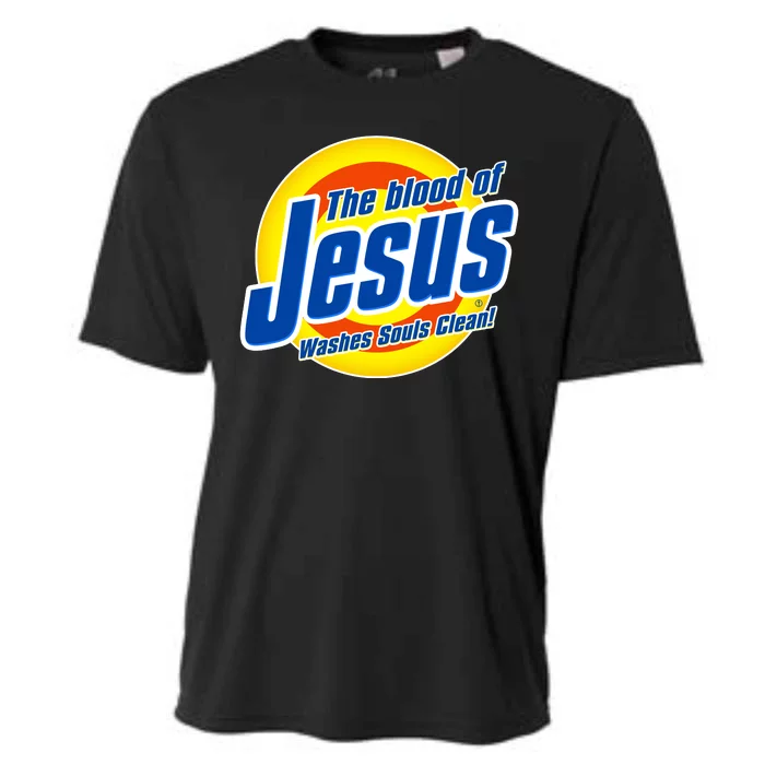 Funny The Blood Of Jesus Washes Souls Clean Detergent Cooling Performance Crew T-Shirt