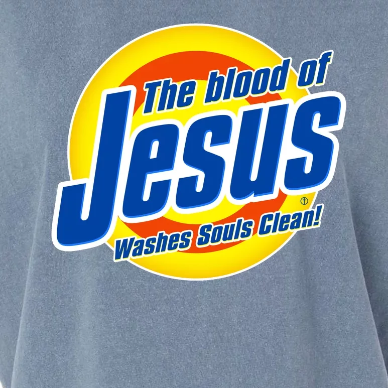 Funny The Blood Of Jesus Washes Souls Clean Detergent Garment-Dyed Women's Muscle Tee