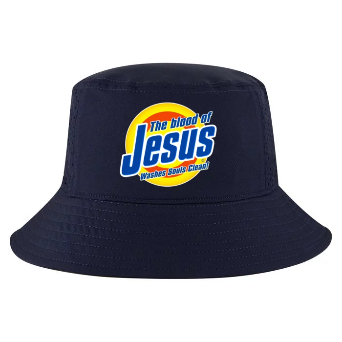 Funny The Blood Of Jesus Washes Souls Clean Detergent Cool Comfort Performance Bucket Hat