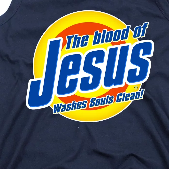 Funny The Blood Of Jesus Washes Souls Clean Detergent Tank Top