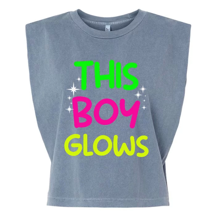 Funny This Boy Glows Cute B.Oys Man Son Party Team Gift Garment-Dyed Women's Muscle Tee