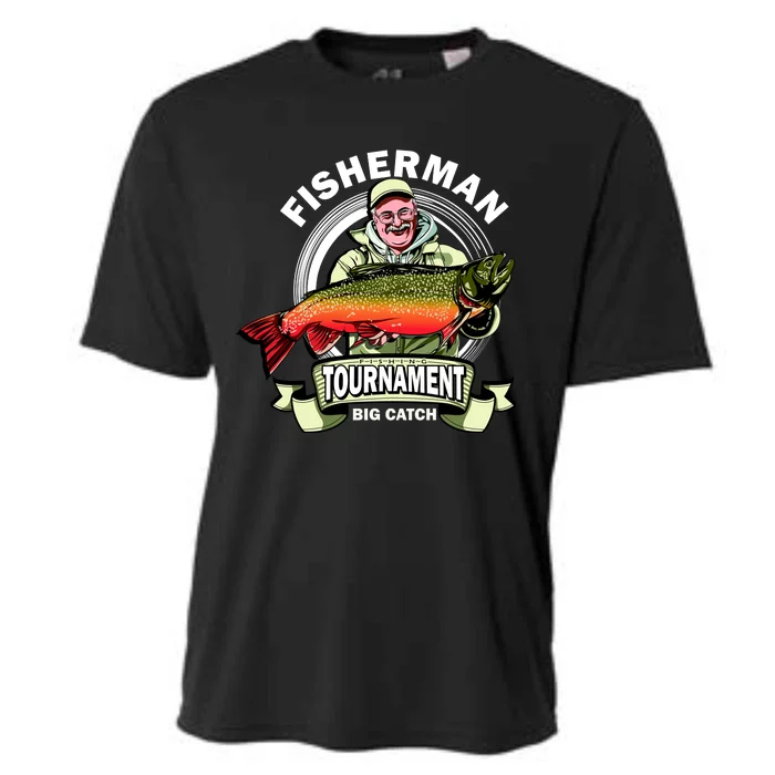 Fishing Tournament Big Catch Cooling Performance Crew T-Shirt