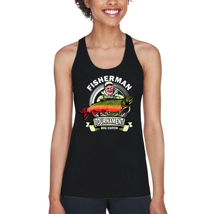 Fishing Tournament Big Catch Women's Racerback Tank