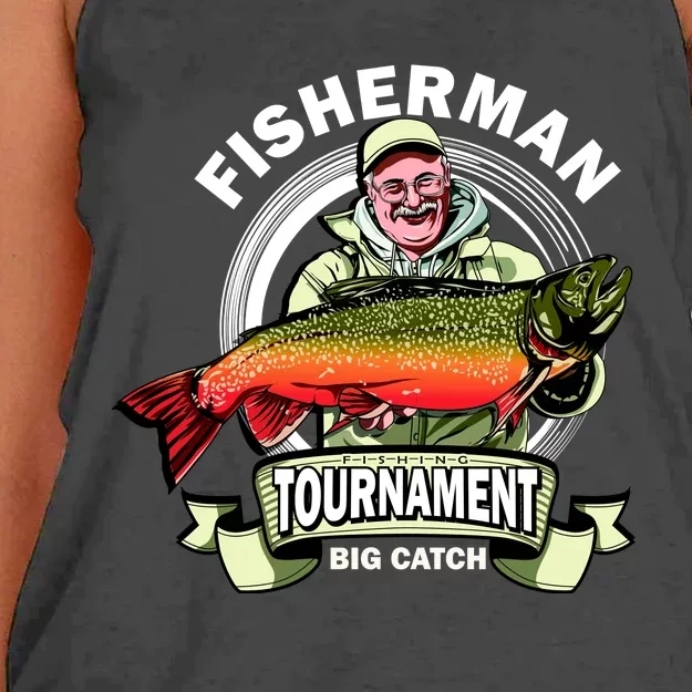 Fishing Tournament Big Catch Women's Knotted Racerback Tank