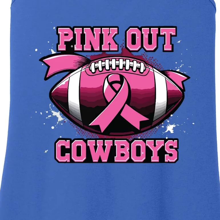 Football Tackle Breast Cancer Awareness Out Cowboys Ladies Essential Tank