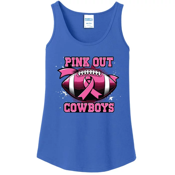 Football Tackle Breast Cancer Awareness Out Cowboys Ladies Essential Tank