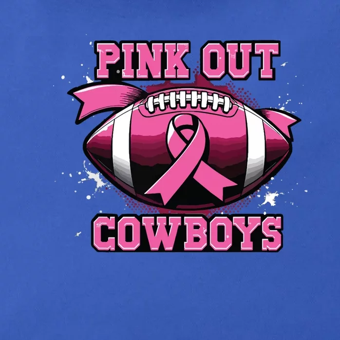 Football Tackle Breast Cancer Awareness Out Cowboys Zip Tote Bag