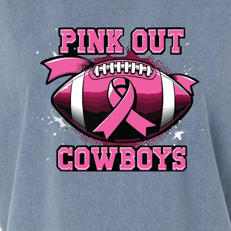 Football Tackle Breast Cancer Awareness Out Cowboys Garment-Dyed Women's Muscle Tee