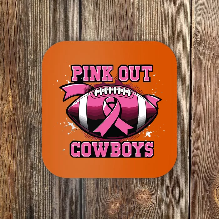 Football Tackle Breast Cancer Awareness Out Cowboys Coaster