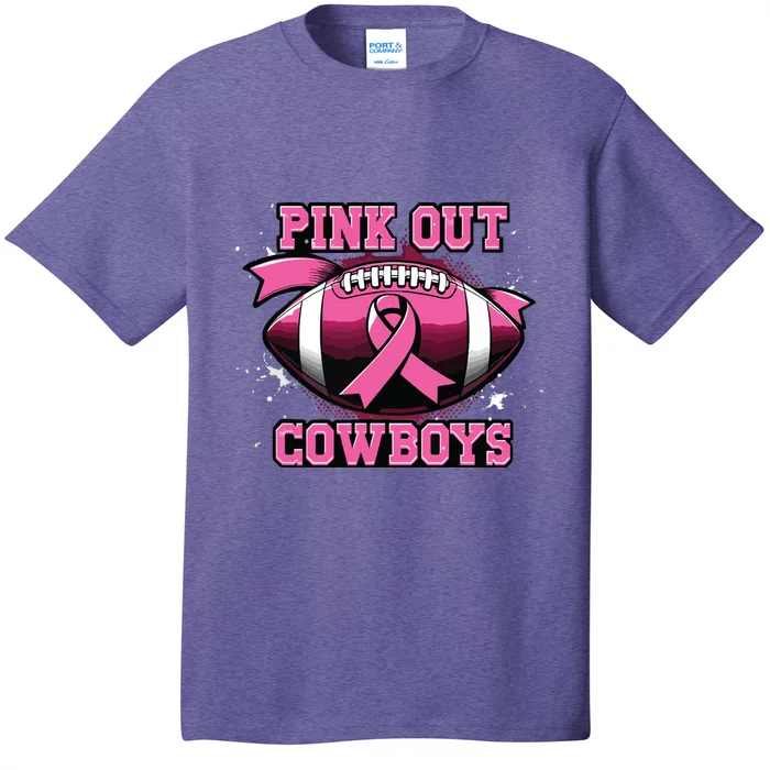 Football Tackle Breast Cancer Awareness Out Cowboys T-Shirt