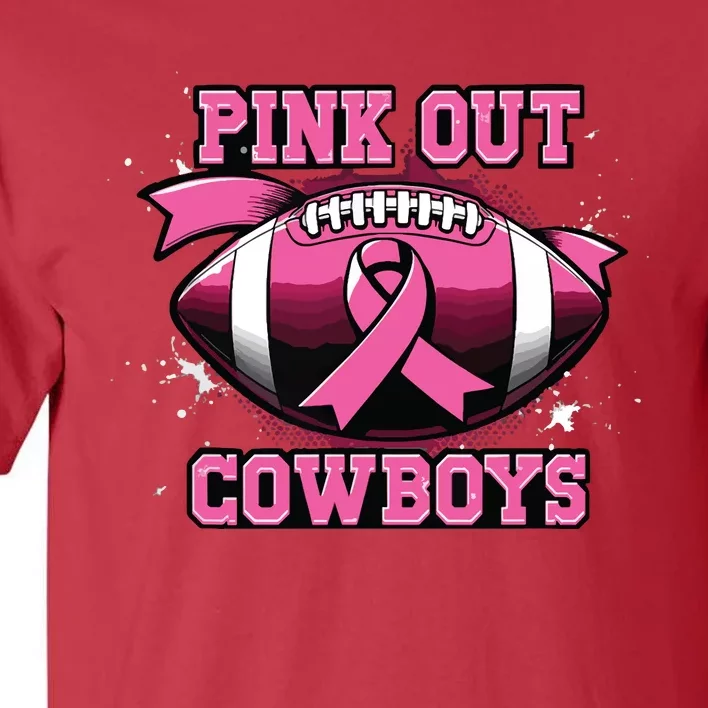 Football Tackle Breast Cancer Awareness Out Cowboys Tall T-Shirt