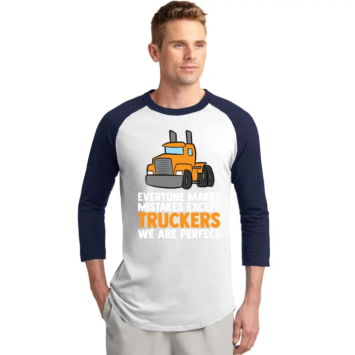 Funny Trucker Big Rig Semi Trailer Truck Driver Cool Gift Baseball Sleeve Shirt