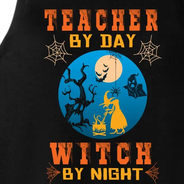 Funny Teacher By Day Witch By Night Halloween Night Cute Gift Ladies Tri-Blend Wicking Tank