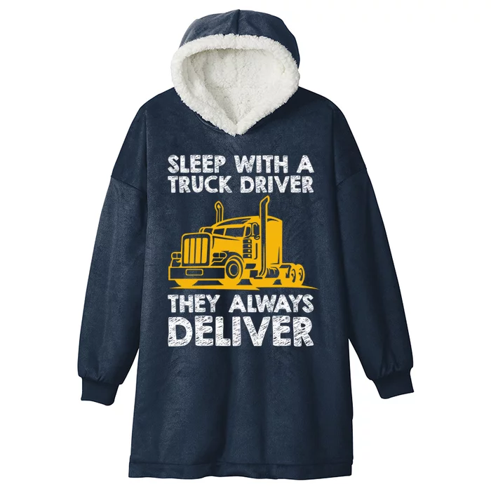 Funny Trucker Big Rig Semi Trailer Truck Driver Cute Gift Hooded Wearable Blanket