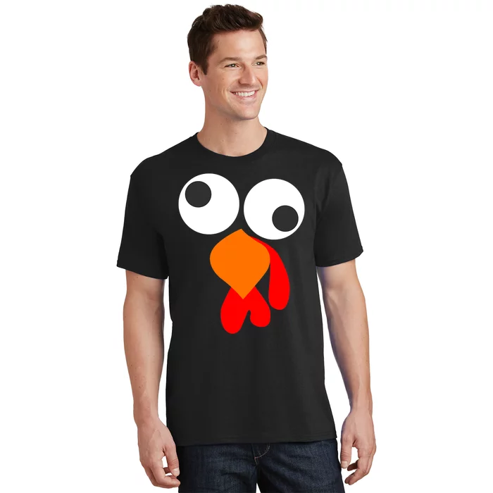 Funny Thanksgiving Boys Girls Turkey Face T-Shirt