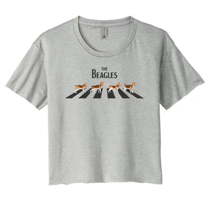 Funny The Beagles Album Spoof Women's Crop Top Tee