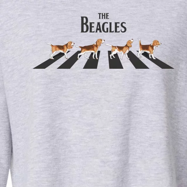 Funny The Beagles Album Spoof Cropped Pullover Crew