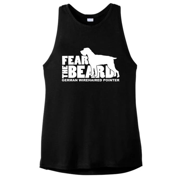 Fear The Beard Gift Ger Wirehaired Pointer Gift Cute Gift Ladies Tri-Blend Wicking Tank