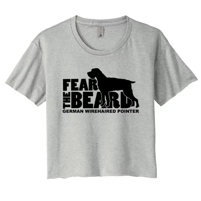 Fear The Beard Gift Ger Wirehaired Pointer Gift Cute Gift Women's Crop Top Tee