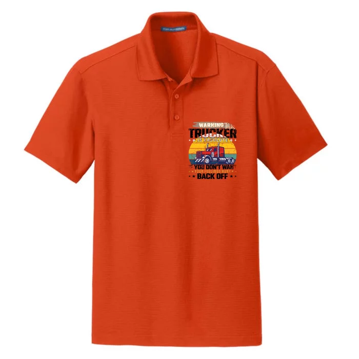 Funny Trucker Big Rig Semi Truck Driver Quote 18 Wheeler Gift Dry Zone Grid Performance Polo