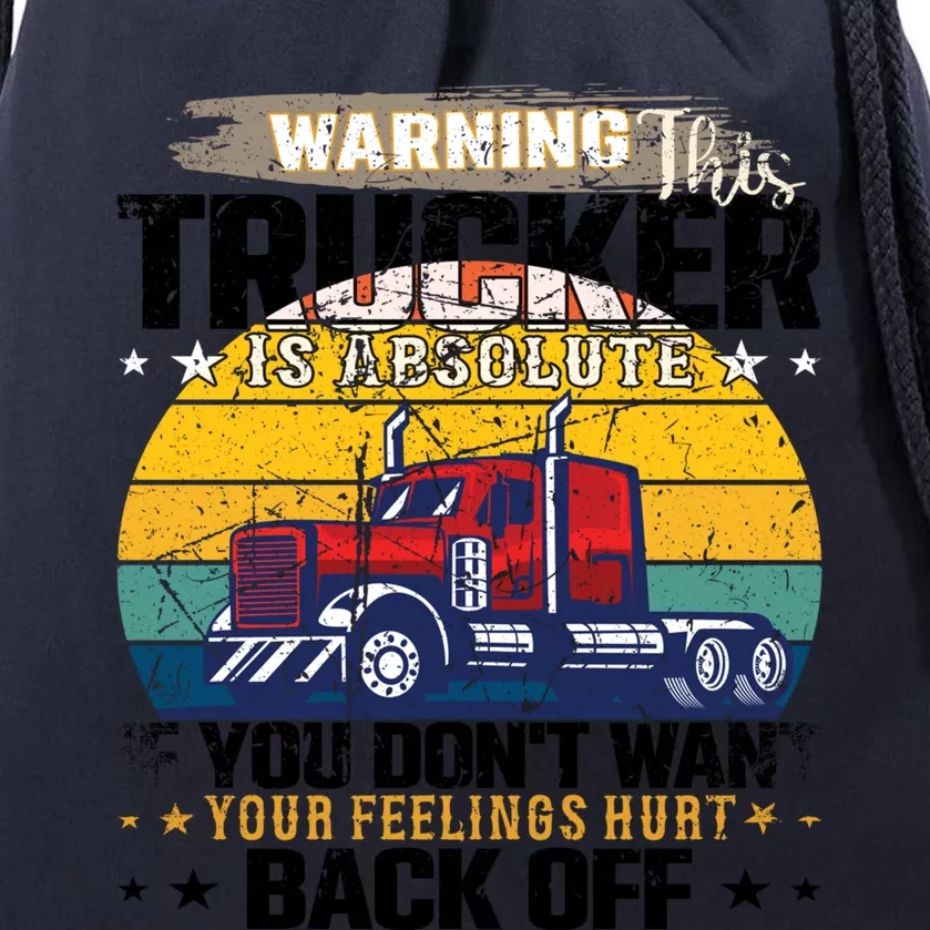 Funny Trucker Big Rig Semi Truck Driver Quote 18 Wheeler Gift Drawstring Bag