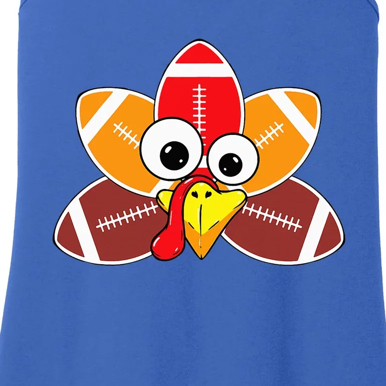 Funny Thanksgiving Baby Turkey Football Balls Sport Lovers Ladies Essential Tank