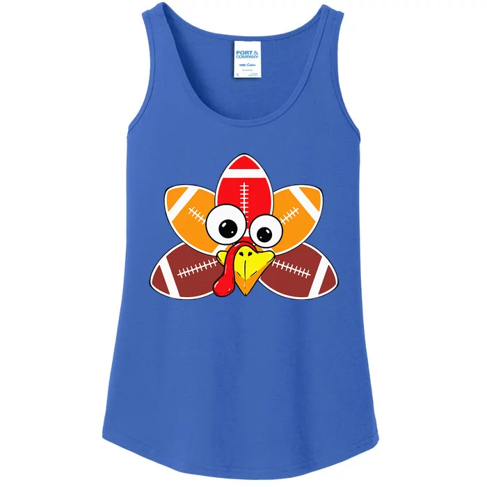 Funny Thanksgiving Baby Turkey Football Balls Sport Lovers Ladies Essential Tank