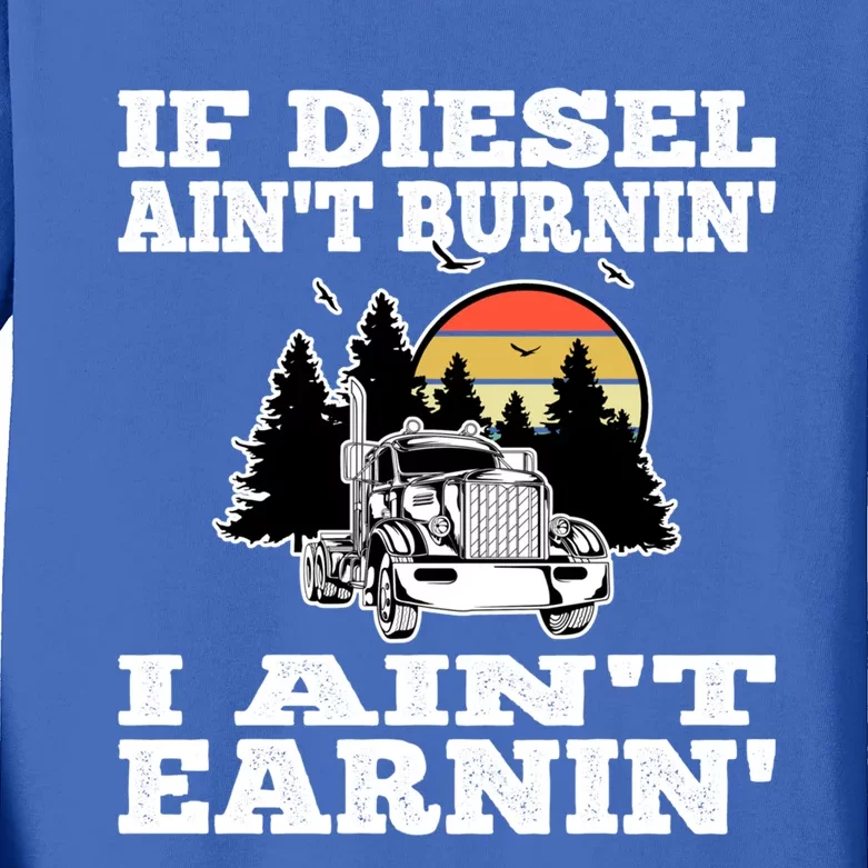 Funny Trucker Big Rigs Semigifttrailer Diesel Truck Driver Gift Kids Long Sleeve Shirt