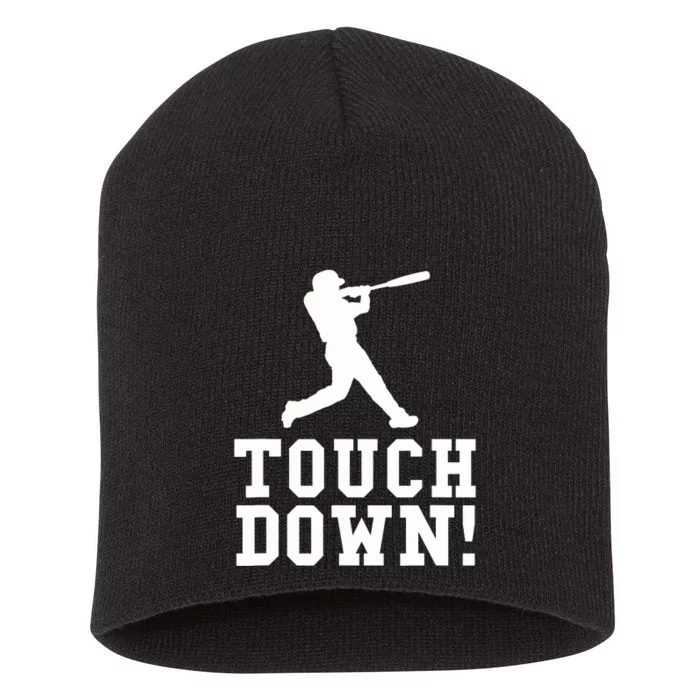 Funny Touchdown Baseball Football Sports Gift Short Acrylic Beanie