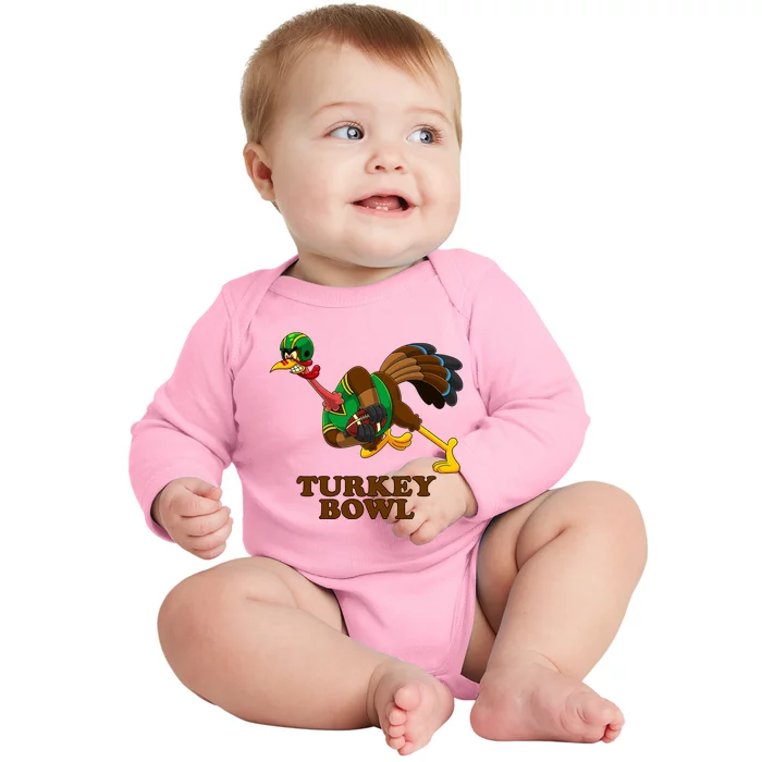 Funny Turkey Bowl American Football Bowl Thanksgiving Great Gift Baby Long Sleeve Bodysuit