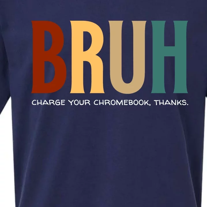 Funny Teachers Bruh Sueded Cloud Jersey T-Shirt