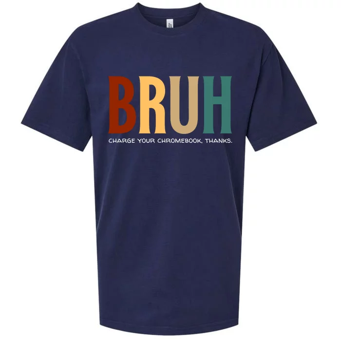 Funny Teachers Bruh Sueded Cloud Jersey T-Shirt