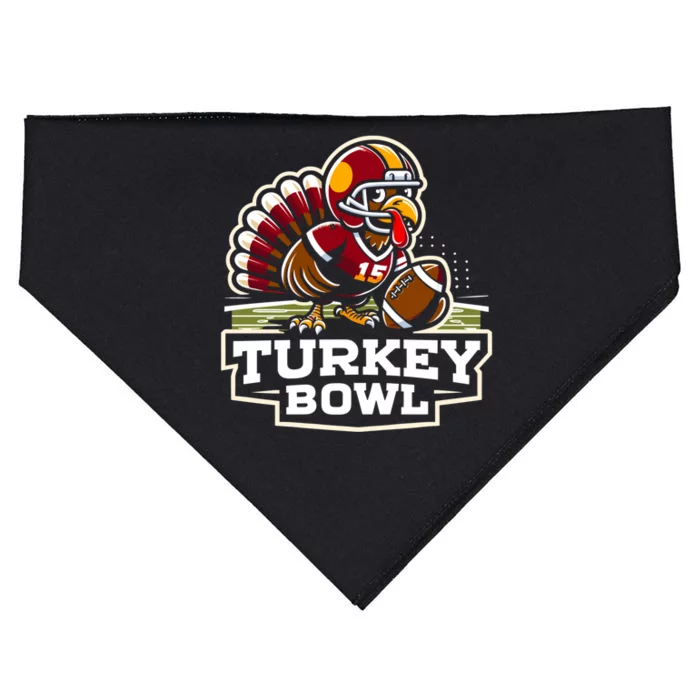 Funny Turkey Bowl American Football Thanksgiving Gift USA-Made Doggie Bandana