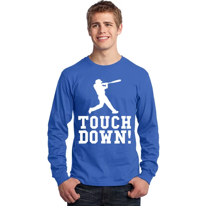 Funny Touchdown Baseball Football Sports Gift Cute Gift Tall Long Sleeve T-Shirt