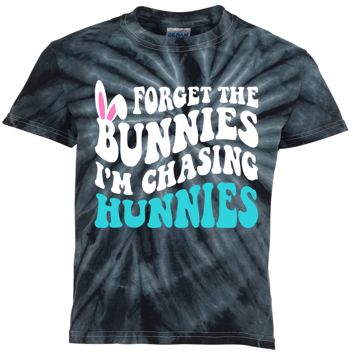 Forget The Bunnies Im Chasing Hunnies Funny Easter Kids Tie-Dye T-Shirt