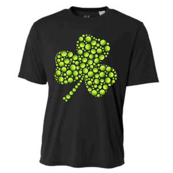 Funny Tennis Ball Shamrock Leaf St Patrick's Day Gift Cooling Performance Crew T-Shirt