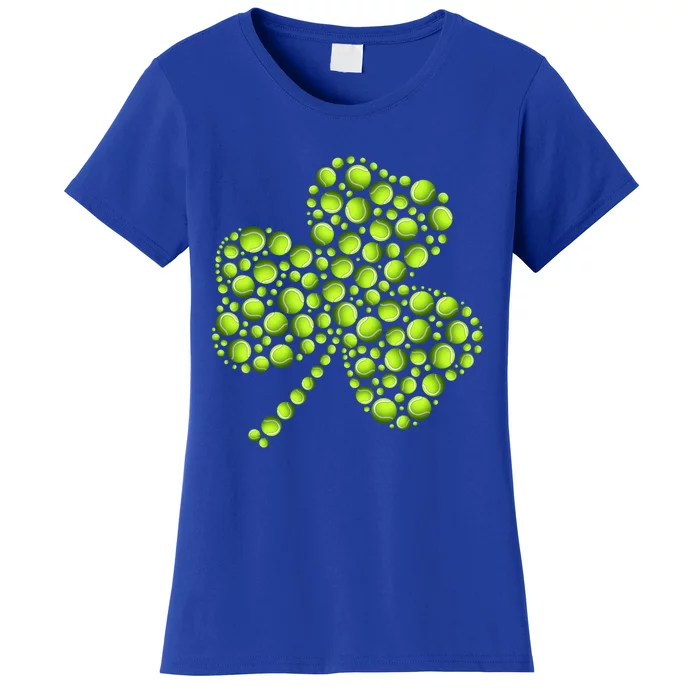 Funny Tennis Ball Shamrock Leaf St Patrick's Day Gift Women's T-Shirt