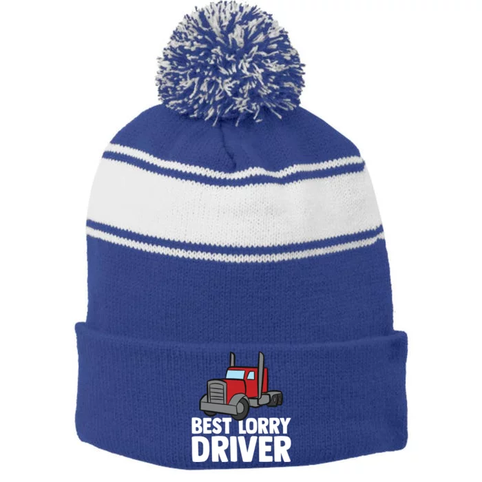 Funny Trucker Big Rig Semi Trailer Truck Driver Lorry Cute Gift Stripe Pom Pom Beanie