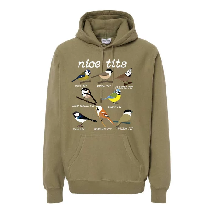 Funny Tit Birds Birdwatcher Premium Hoodie