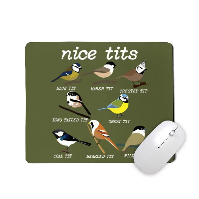 Funny Tit Birds Birdwatcher Mousepad