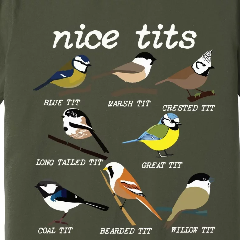 Funny Tit Birds Birdwatcher Premium T-Shirt